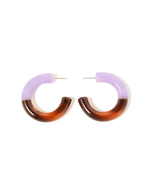 Ray BEAMS(レイビームス)の「KEANE / 2tone Hoop ピアス(ピアス(両耳用)・レディース・サックスブルー/オレンジ・ONE SIZE)」の9枚目の写真