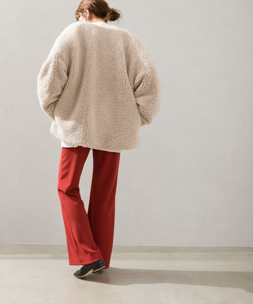 SpRay（スプレイ）の「ボアノーカラージャケット（ノーカラージャケット・レディース・ブラック/ベージュ/アイボリー/グレイッシュベージュ・FREE）」の20枚目の写真