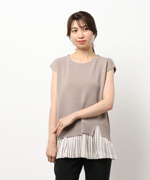 AMERICAN HOLIC(アメリカンホリック)の「裾プリーツニットプルオーバー(ニット/セーター・レディース・モカ・L/M)」の2枚目の写真