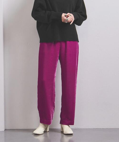 UNITED ARROWS(ユナイテッドアローズ)の「<UNITED ARROWS>VELVET イージーパンツ W †(その他パンツ・レディース・ライトブルー/ブラック/ピンク・36/38)」の3枚目の写真