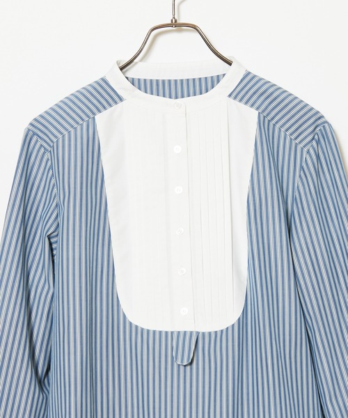 CIAOPANIC(チャオパニック)の「■ストライプドレスシャツ(シャツ/ブラウス・レディース・ブラック/ブルー・FREE)」の9枚目の写真