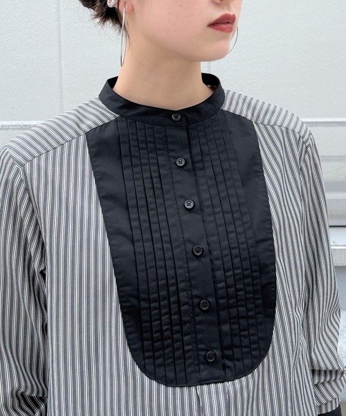 CIAOPANIC(チャオパニック)の「■ストライプドレスシャツ(シャツ/ブラウス・レディース・ブラック/ブルー・FREE)」の20枚目の写真