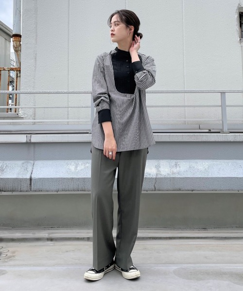 CIAOPANIC(チャオパニック)の「■ストライプドレスシャツ(シャツ/ブラウス・レディース・ブラック/ブルー・FREE)」の21枚目の写真