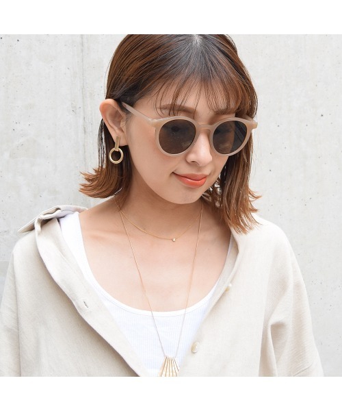 Marient（マリエント）の「Round Frame Sunglasses/サングラス（サングラス・レディース・ブラック/アイボリー・FREE）」の5枚目の写真