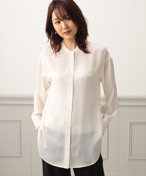 A/C DESIGN BY ALPHA CUBIC(エーシーデザインバイアルファキュービック)の「チュニックシャツ(シャツ/ブラウス・レディース・ライトグレー/ネイビー/アイボリー・11号/9号)」の18枚目の写真