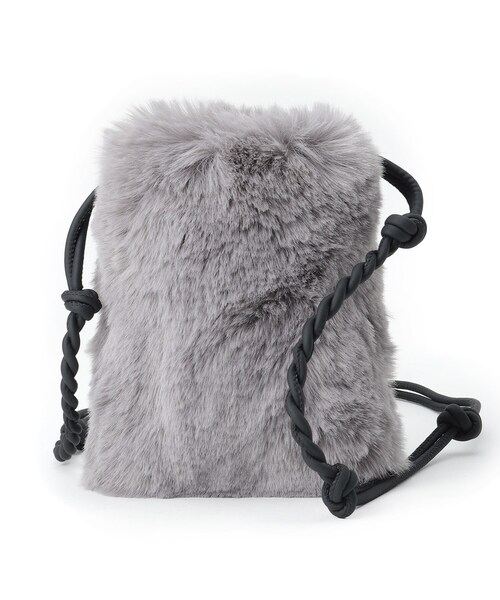 SHOO・LA・RUE（シューラルー）の「◆エコファーミニミニポシェット（ショルダーバッグ・レディース・ブラック/ベージュ/カーキ系4/グレー・00）」の3枚目の写真