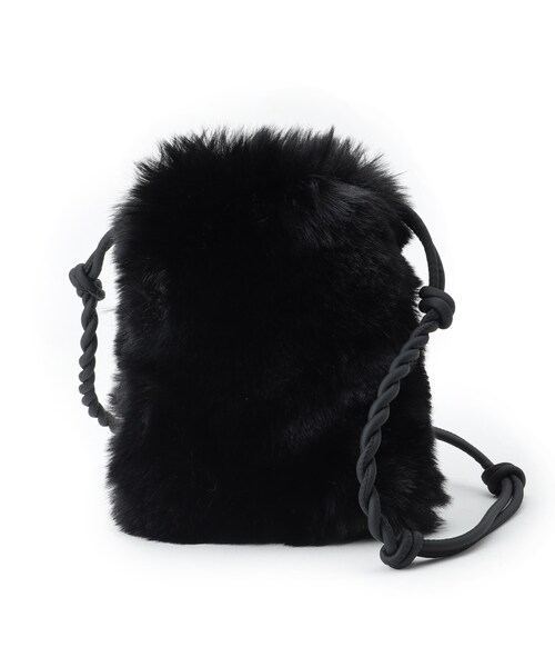 SHOO・LA・RUE（シューラルー）の「◆エコファーミニミニポシェット（ショルダーバッグ・レディース・ブラック/ベージュ/カーキ系4/グレー・00）」の2枚目の写真