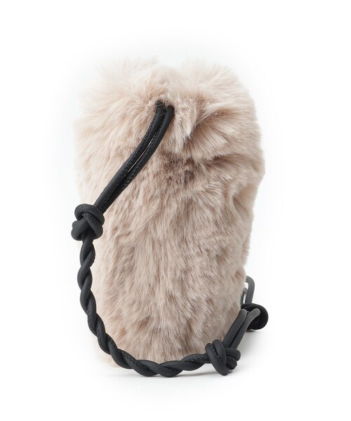 SHOO・LA・RUE（シューラルー）の「◆エコファーミニミニポシェット（ショルダーバッグ・レディース・ブラック/ベージュ/カーキ系4/グレー・00）」の7枚目の写真