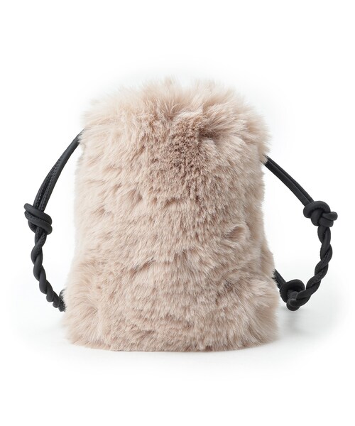 SHOO・LA・RUE（シューラルー）の「◆エコファーミニミニポシェット（ショルダーバッグ・レディース・ブラック/ベージュ/カーキ系4/グレー・00）」の8枚目の写真