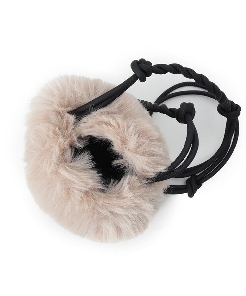 SHOO・LA・RUE（シューラルー）の「◆エコファーミニミニポシェット（ショルダーバッグ・レディース・ブラック/ベージュ/カーキ系4/グレー・00）」の9枚目の写真