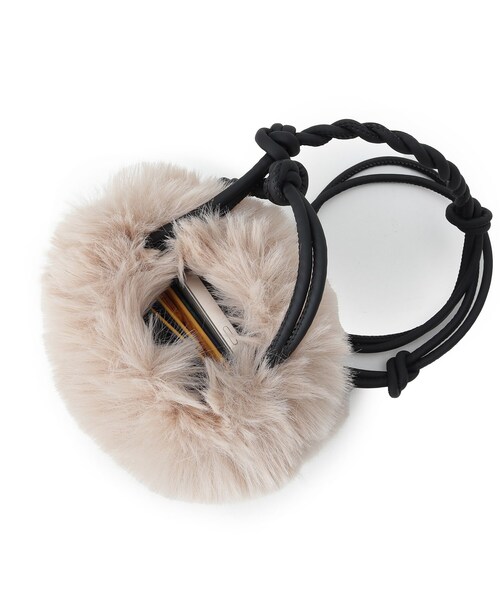 SHOO・LA・RUE（シューラルー）の「◆エコファーミニミニポシェット（ショルダーバッグ・レディース・ブラック/ベージュ/カーキ系4/グレー・00）」の10枚目の写真