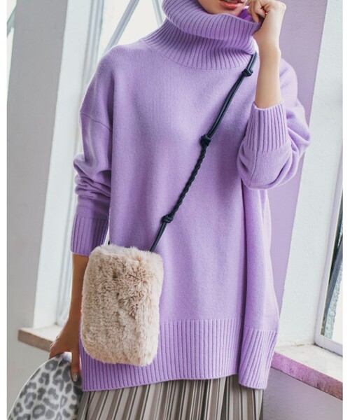 SHOO・LA・RUE（シューラルー）の「◆エコファーミニミニポシェット（ショルダーバッグ・レディース・ブラック/ベージュ/カーキ系4/グレー・00）」の19枚目の写真