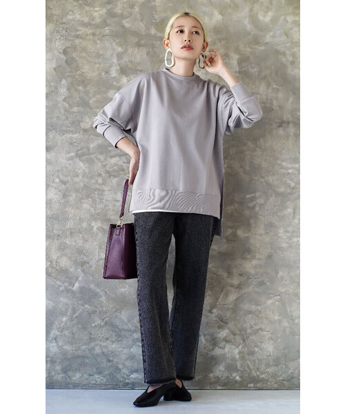 zootie（ズーティー）の「ダンボールニット［サイドスリットプルオーバー］（Tシャツ/カットソー・レディース・ライトベージュ/ブラウン/ブラック/ライトグリーン/アイボリー/グリーン/ライトグレー・M）」の13枚目の写真