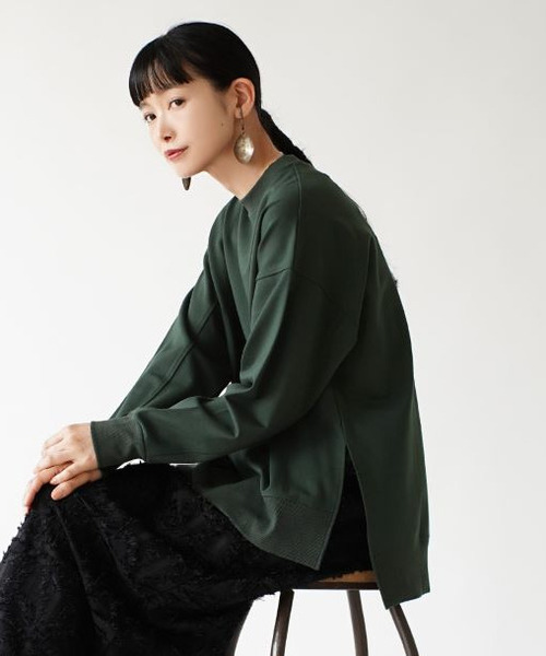 zootie（ズーティー）の「ダンボールニット［サイドスリットプルオーバー］（Tシャツ/カットソー・レディース・ライトベージュ/ブラウン/ブラック/ライトグリーン/アイボリー/グリーン/ライトグレー・M）」の17枚目の写真