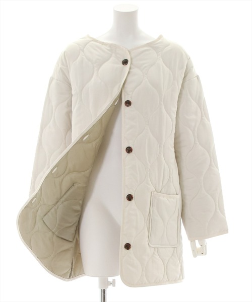 clear（クリア）の「【WEB限定】キルティングノーカラーコート（ノーカラーコート・レディース・ブラウン/ブラック/グリーン/アイボリー/キャメル/ピンク系その他/カーキ・F）」の13枚目の写真