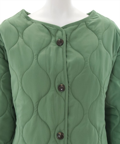 clear（クリア）の「【WEB限定】キルティングノーカラーコート（ノーカラーコート・レディース・ブラウン/ブラック/グリーン/アイボリー/キャメル/ピンク系その他/カーキ・F）」の11枚目の写真