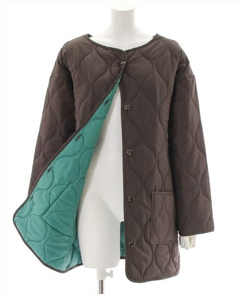 clear（クリア）の「【WEB限定】キルティングノーカラーコート（ノーカラーコート・レディース・ブラウン/ブラック/グリーン/アイボリー/キャメル/ピンク系その他/カーキ・F）」の18枚目の写真