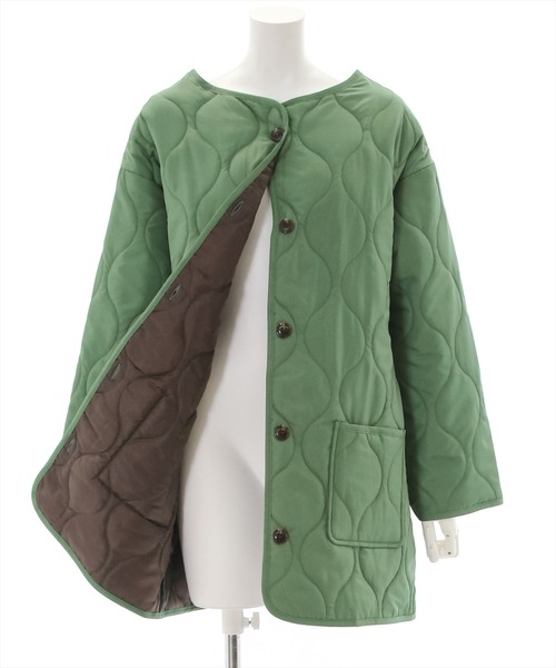 clear（クリア）の「【WEB限定】キルティングノーカラーコート（ノーカラーコート・レディース・ブラウン/ブラック/グリーン/アイボリー/キャメル/ピンク系その他/カーキ・F）」の15枚目の写真