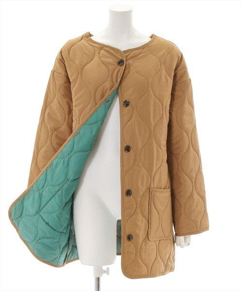 clear（クリア）の「【WEB限定】キルティングノーカラーコート（ノーカラーコート・レディース・ブラウン/ブラック/グリーン/アイボリー/キャメル/ピンク系その他/カーキ・F）」の9枚目の写真