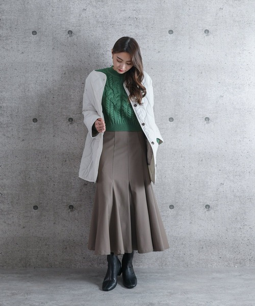 clear（クリア）の「【WEB限定】キルティングノーカラーコート（ノーカラーコート・レディース・ブラウン/ブラック/グリーン/アイボリー/キャメル/ピンク系その他/カーキ・F）」の21枚目の写真