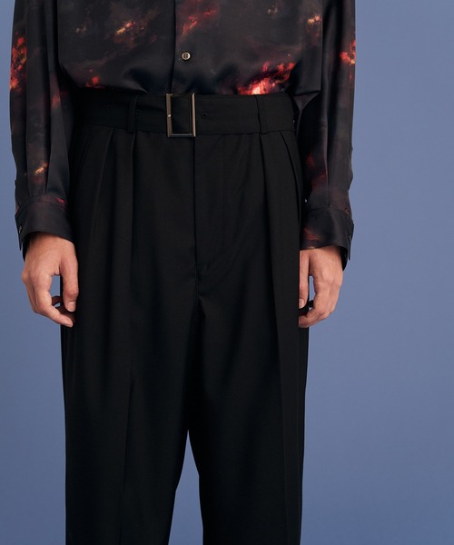 UP START（アップスタート）の「2TACK BELTED PANTS/2タックベルトパンツ（その他パンツ・メンズ・ブラック/グレー・MEDIUM/LARGE）」の7枚目の写真