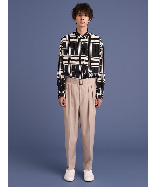 UP START（アップスタート）の「2TACK BELTED PANTS/2タックベルトパンツ（その他パンツ・メンズ・ブラック/グレー・MEDIUM/LARGE）」の16枚目の写真