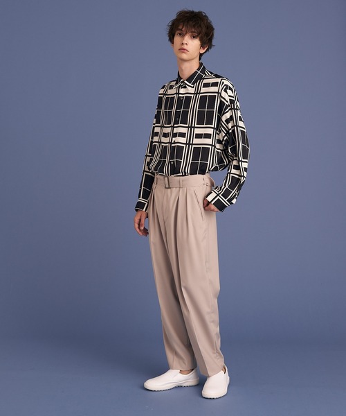 UP START（アップスタート）の「2TACK BELTED PANTS/2タックベルトパンツ（その他パンツ・メンズ・ブラック/グレー・MEDIUM/LARGE）」の15枚目の写真