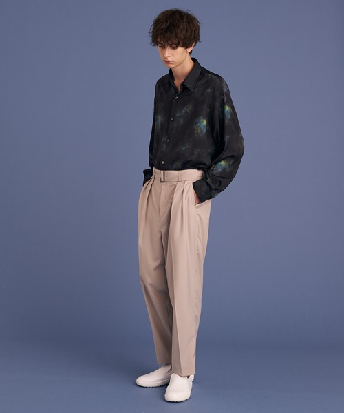 UP START（アップスタート）の「2TACK BELTED PANTS/2タックベルトパンツ（その他パンツ・メンズ・ブラック/グレー・MEDIUM/LARGE）」の10枚目の写真