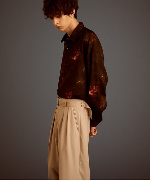 UP START（アップスタート）の「2TACK BELTED PANTS/2タックベルトパンツ（その他パンツ・メンズ・ブラック/グレー・MEDIUM/LARGE）」の13枚目の写真