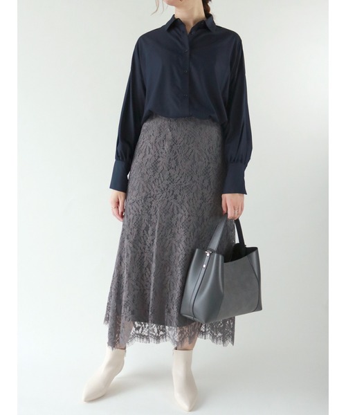 Te chichi(テチチ)の「ケミカルレースフレアスカート(スカート・レディース・グレー/チャコール/ブルー・フリ-)」の6枚目の写真