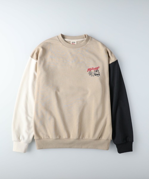 Right-on（ライトオン）の「「Kelloggs」サガラクルーネックトレーナー（スウェット・レディース・ベージュ/ダークグレー・M/L/XL）」の12枚目の写真