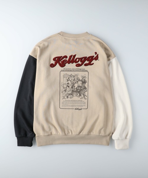 Right-on（ライトオン）の「「Kelloggs」サガラクルーネックトレーナー（スウェット・レディース・ベージュ/ダークグレー・M/L/XL）」の13枚目の写真