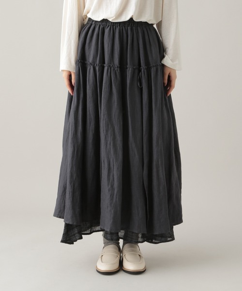 studio CLIP（スタディオクリップ）の「《Natural by studio CLIP》リネンコットン切り替えスカート（スカート・レディース・レッド/スモーク・FREE）」の8枚目の写真