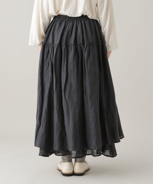 studio CLIP（スタディオクリップ）の「《Natural by studio CLIP》リネンコットン切り替えスカート（スカート・レディース・レッド/スモーク・FREE）」の10枚目の写真