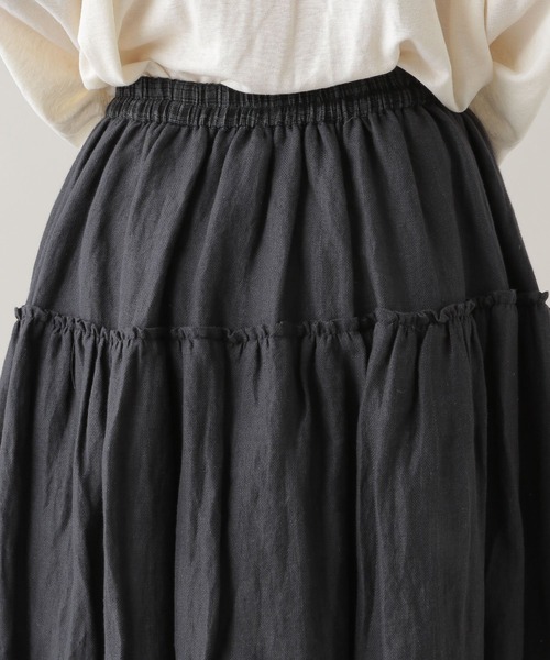studio CLIP（スタディオクリップ）の「《Natural by studio CLIP》リネンコットン切り替えスカート（スカート・レディース・レッド/スモーク・FREE）」の7枚目の写真