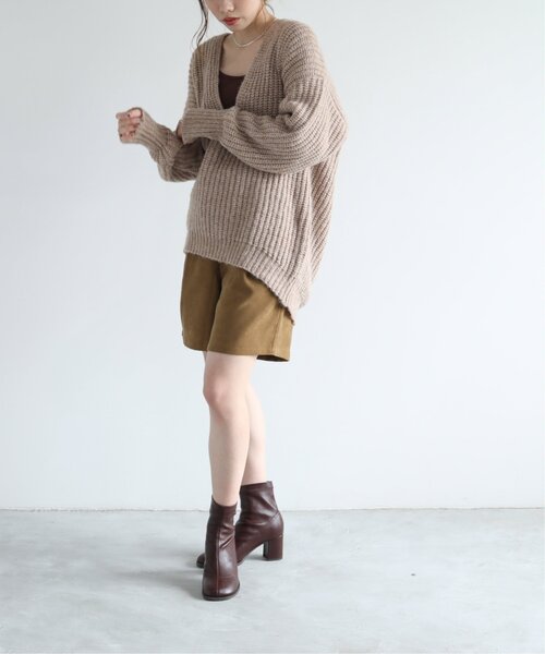 RAY CASSIN（レイカズン）の「タックショートパンツ（その他パンツ・レディース・ブラック/キャメル/ワイン・FREE）」の9枚目の写真