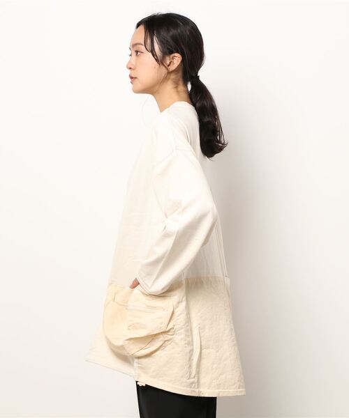 nappalm(ナップパーム)の「【 nappalm / ナップパーム 】 ビックシルエット ポケットロンT 406920190 NPP(Tシャツ/カットソー・レディース・カーキ/ナチュラル/ブラック/ネイビー・FREE)」の6枚目の写真