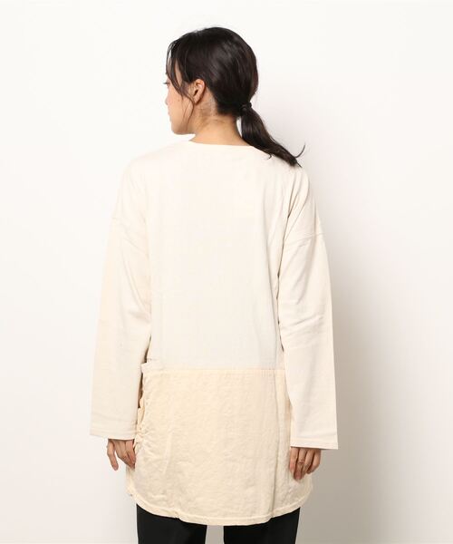 nappalm(ナップパーム)の「【 nappalm / ナップパーム 】 ビックシルエット ポケットロンT 406920190 NPP(Tシャツ/カットソー・レディース・カーキ/ナチュラル/ブラック/ネイビー・FREE)」の5枚目の写真