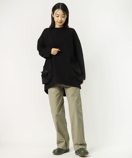 nappalm(ナップパーム)の「【 nappalm / ナップパーム 】 ビックシルエット ポケットロンT 406920190 NPP(Tシャツ/カットソー・レディース・カーキ/ナチュラル/ブラック/ネイビー・FREE)」の8枚目の写真