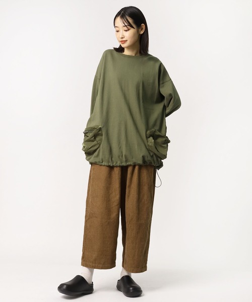 nappalm(ナップパーム)の「【 nappalm / ナップパーム 】 ビックシルエット ポケットロンT 406920190 NPP(Tシャツ/カットソー・レディース・カーキ/ナチュラル/ブラック/ネイビー・FREE)」の20枚目の写真
