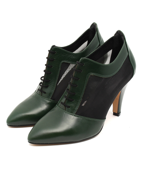 VIA BUS STOP(ヴィアバスストップ)の「GARDENIA レースアップブーティ(ブーティ・レディース・グリーン系・38/37/36/35)」の1枚目の写真