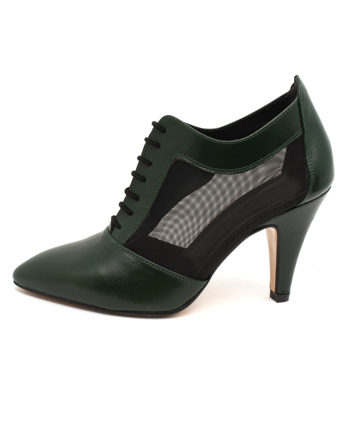 VIA BUS STOP(ヴィアバスストップ)の「GARDENIA レースアップブーティ(ブーティ・レディース・グリーン系・38/37/36/35)」の4枚目の写真