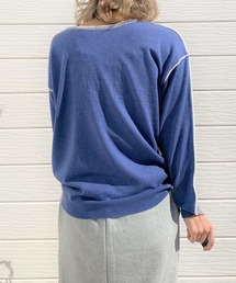 Q | バイカラーパイピングニット(ニット/セーター)