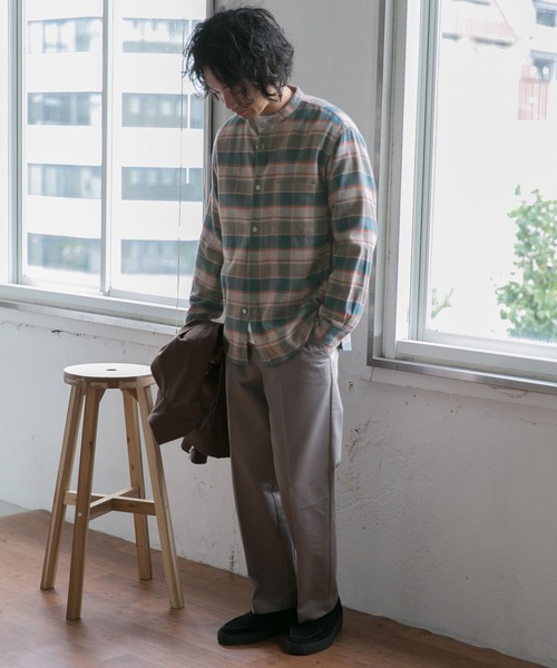 URBAN RESEARCH DOORS（アーバンリサーチドアーズ）の「ヘビーネルバンドカラーシャツ（シャツ/ブラウス・メンズ・チャコールグレー/ホワイト系その他/その他1/ストライプ/チェック/ブルー・40/38）」の11枚目の写真