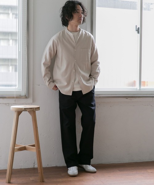 URBAN RESEARCH DOORS（アーバンリサーチドアーズ）の「ヘビーネルバンドカラーシャツ（シャツ/ブラウス・メンズ・チャコールグレー/ホワイト系その他/その他1/ストライプ/チェック/ブルー・40/38）」の15枚目の写真