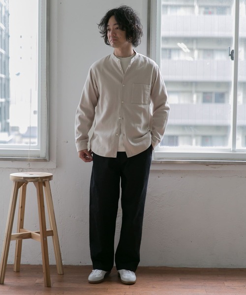 URBAN RESEARCH DOORS（アーバンリサーチドアーズ）の「ヘビーネルバンドカラーシャツ（シャツ/ブラウス・メンズ・チャコールグレー/ホワイト系その他/その他1/ストライプ/チェック/ブルー・40/38）」の17枚目の写真