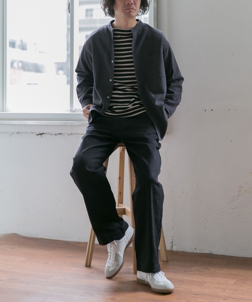 URBAN RESEARCH DOORS（アーバンリサーチドアーズ）の「ヘビーネルバンドカラーシャツ（シャツ/ブラウス・メンズ・チャコールグレー/ホワイト系その他/その他1/ストライプ/チェック/ブルー・40/38）」の20枚目の写真