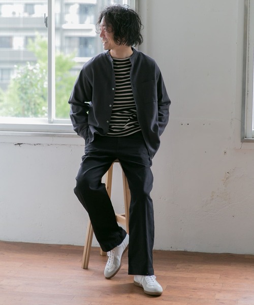 URBAN RESEARCH DOORS（アーバンリサーチドアーズ）の「ヘビーネルバンドカラーシャツ（シャツ/ブラウス・メンズ・チャコールグレー/ホワイト系その他/その他1/ストライプ/チェック/ブルー・40/38）」の21枚目の写真