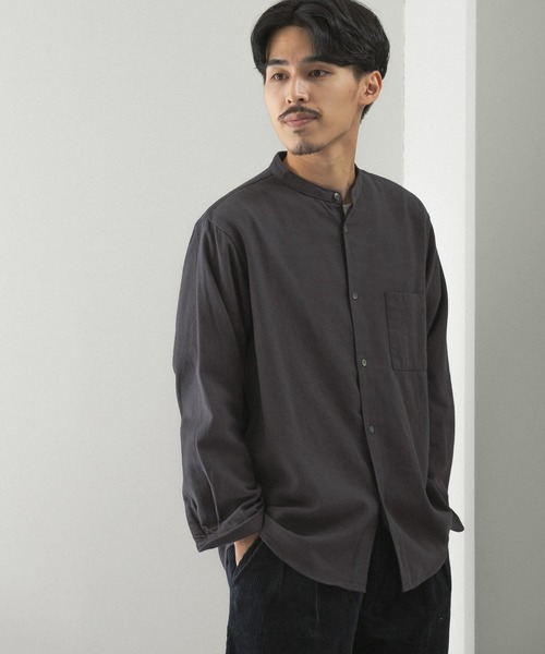 URBAN RESEARCH DOORS（アーバンリサーチドアーズ）の「ヘビーネルバンドカラーシャツ（シャツ/ブラウス・メンズ・チャコールグレー/ホワイト系その他/その他1/ストライプ/チェック/ブルー・40/38）」の22枚目の写真