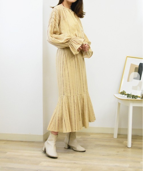 Brownie（ブラウニー）の「Brownie コットンレースフレアー切替スカート（スカート・レディース・ベージュ/ブラウン/カーキ/ピンク・FREE）」の10枚目の写真